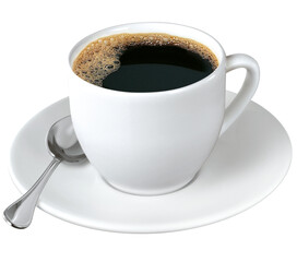 xícara com café expresso isolado em fundo transparente