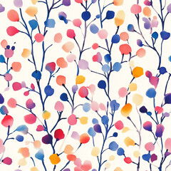 Seamless pattern with floral watercolor print hand painting with abstract flowers, design texture. Tileable Seamless pattern watercolor floral pattern for textile, stationery, wedding deisgn, fabric  