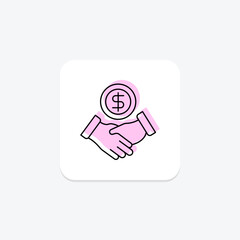 Fototapeta premium Referral Bonus color shadow thinline icon , vector, pixel perfect, illustrator file