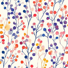 Seamless pattern with floral watercolor print hand painting with abstract flowers, design texture. Tileable Seamless pattern watercolor floral pattern for textile, stationery, wedding deisgn, fabric  