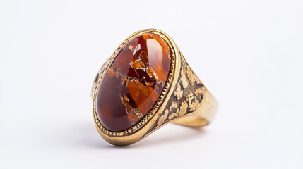 Naklejka premium unique handcrafted ring featuring stunning natural stone, showcasing intricate details and captivating design