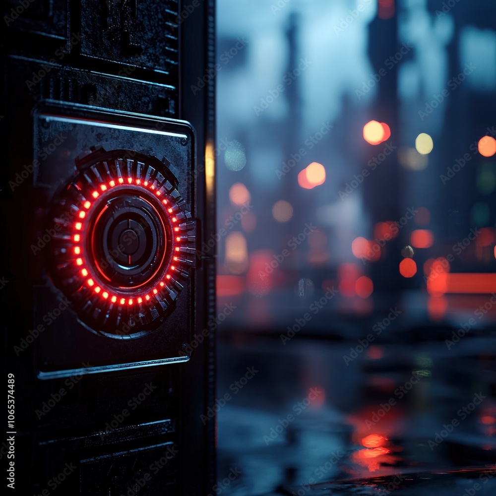 Poster explore the intriguing design of a futuristic locking mechanism
