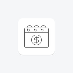 Salary Month thinline icon , vector, pixel perfect, illustrator file