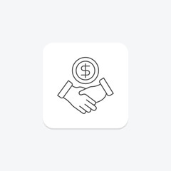 Referral Bonus thinline icon , vector, pixel perfect, illustrator file