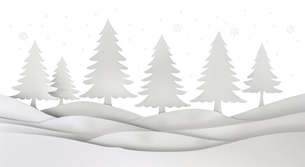 Obraz premium PNG Magical forest with Christmas trees christmas background cutout.
