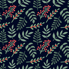 Christmas leaves pattern for your design