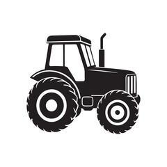 Obraz premium Farm Tractor silhouette vector, black and white silhouette, vector and&nbsp;illustration