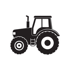 Farm Tractor silhouette vector, black and white silhouette, vector and illustration