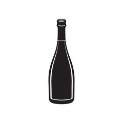 Champagne bottles silhouette vector, black and white silhouette, vector and&nbsp;illustration