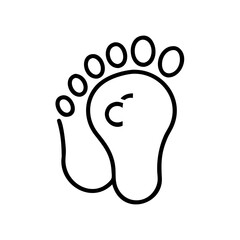 Obraz premium Carbon footprint icon with modern design and black outline 
