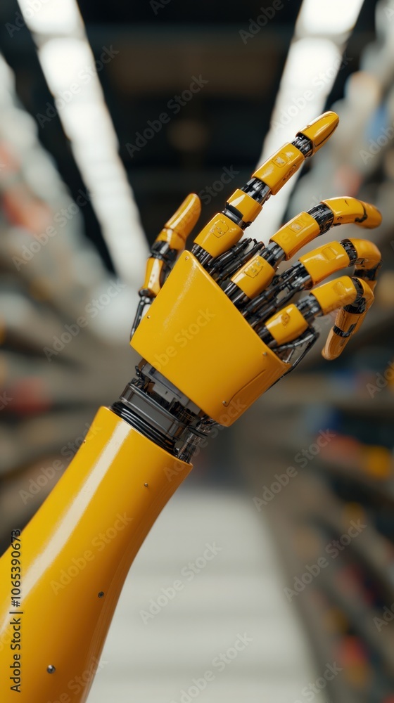 Poster robotic hand demonstrates advanced technology for automation