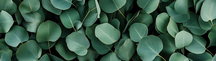 Obraz premium A Close-Up View of Lush Green Eucalyptus Leaves