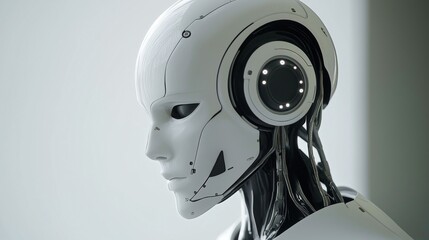 Artificial intelligence robot technologies concept. Internet and computers concept science background