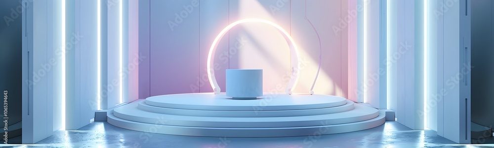 Poster podium background 3d light tech stage future platform game abstract. podium 3d background technology