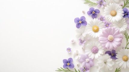 Obraz premium Colorful Floral Arrangement on White Background