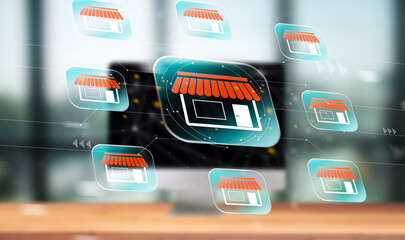 Retail outlets connected by a network