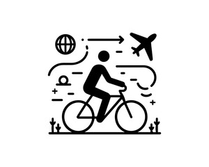 Obraz premium silhouette of a person with bicycle