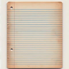 Naklejka premium Vintage lined paper with aged texture and punched holes