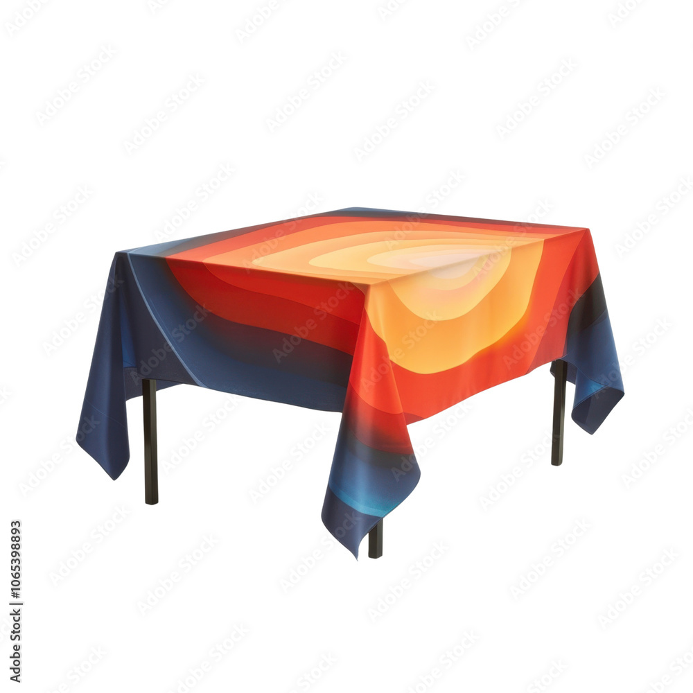 Poster vibrant tablecloth featuring colorful sunset design, perfect for adding warm touch to any dining set