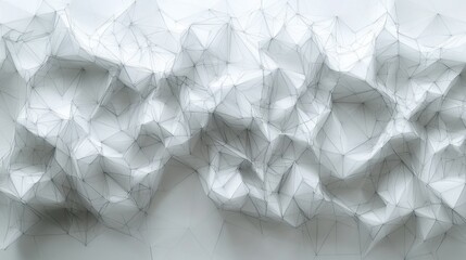 Fototapeta premium Mathematical Precision: White background with thin, gray lines forming interlocking geometric shapes