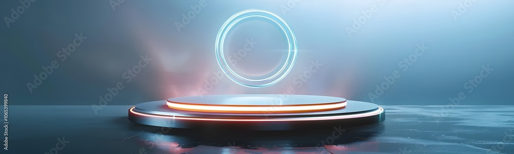 Poster podium background 3d light tech stage future platform game abstract. podium 3d background technology