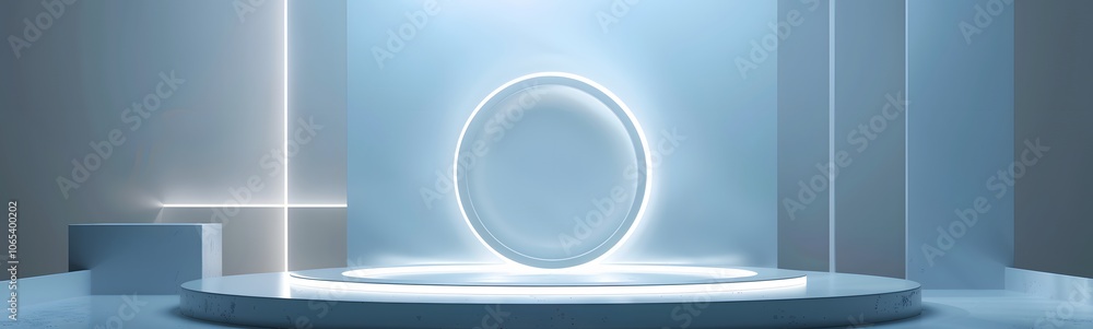 Poster podium background 3d light tech stage future platform game abstract. podium 3d background technology