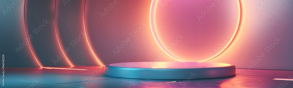 Poster podium background 3d light tech stage future platform game abstract. podium 3d background technology