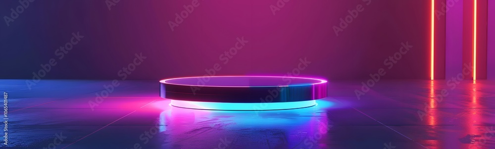 Poster podium background 3d light tech stage future platform game abstract. podium 3d background technology
