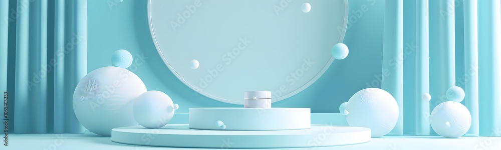 Poster background podium 3d product display stand platform abstract pastel light. stage podium 3d backgroun