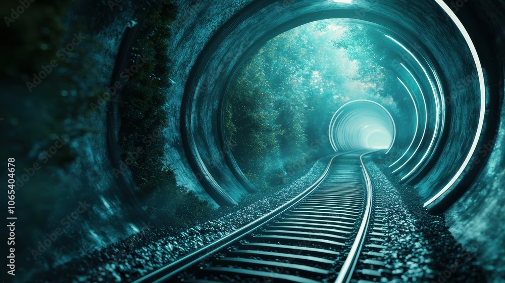 Poster a network of underground tunnels connecting different parts of a city, showcasing the hidden infrast