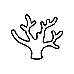 Obraz premium Icon Coral reef protection, modern design, black outline, marine conservation