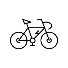 Fototapeta premium icon eco-friendly transport, electric bicycle, modern design, black outline