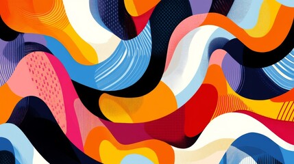 Obraz premium Abstract Colorful Geometric Shapes - Digital Art Print