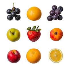 Fresh Minimalist Fruit Arrangement on Black Background