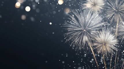 Fototapeta premium Fireworks Display in the Night Sky - Celebration and Festivities