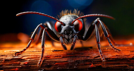 A close up ant in beautiful background 