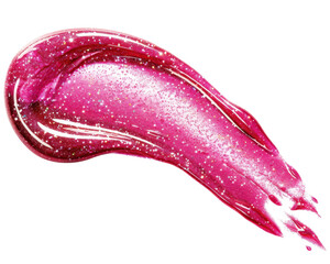 Fototapeta premium Pink Lip Gloss Swatch with Glitter Texture