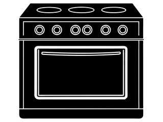 Obraz premium Oven silhouette vector illustration 
