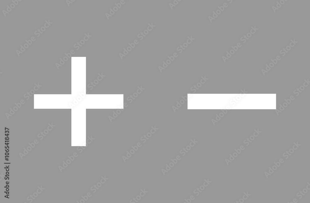 Aufkleber white plus and minus icon vector for web and mobile app. plus, minus button isolated vector. basic m