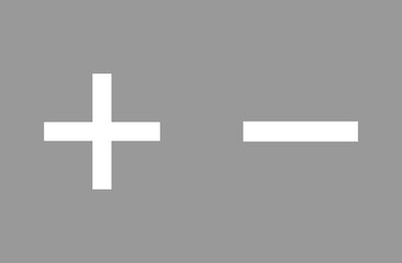 Obraz premium White Plus and minus icon vector for web and mobile app. plus, minus button isolated vector. Basic mathematical symbol. Plus and minus icon set. Vector illustration. Eps file 30.