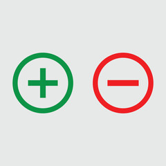 Obraz premium Plus and minus icon outline vector. plus sign and symbol. add plus icon. Plus Minus Icon set for web and mobile app. Vector illustration. Eps file 34.