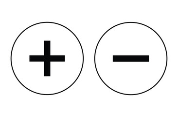 Obraz premium Plus and minus icon outline vector. plus sign and symbol. add plus icon. Plus Minus Icon set for web and mobile app. Vector illustration. Eps file 40.
