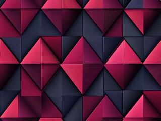 Fototapeta premium A bold geometric seamless pattern with repeating triangles and diamond shapes, forming an intricate 3D effect with layered depth