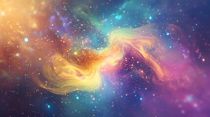 Obraz premium Abstract Cosmic Nebula with Twirling Gas and Stars