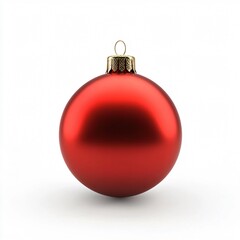 Red Christmas Ornament on White Background