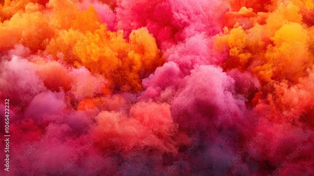 Poster vibrant colors explode in a cloud of artistic expression