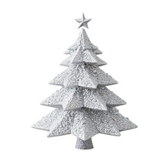 Fototapeta premium Stylish Silver Christmas Tree with Star Topper Decoration
