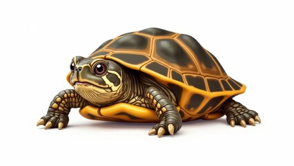 Obraz premium Simple baby box turtle drawing with detailed shell, making it suitable for educational purposes