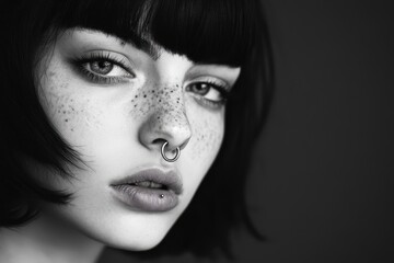 Person with septum piercing