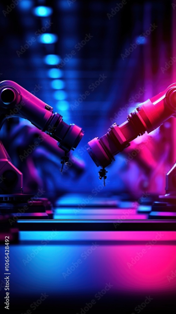 Poster exploring the future of robotics in modern industry applications